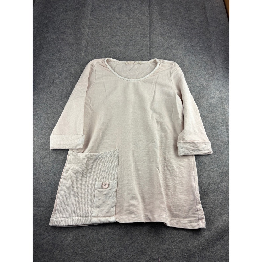 Soft Surroundings Slub Knit Pocket Tunic Top Womens M Coastal Granola Boho